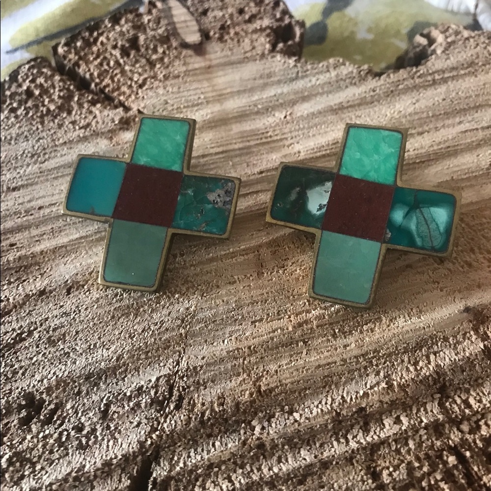 Antique Turquoise and coral earrings